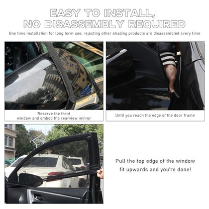 Ohleats 4 PCS Car Window Shades, Auto Front Rear Side Window Sun Shades for Block Heat & UV Protection, Breathable Mesh Baby Window Screen Covers, Universal Car Accessories (Car) - size: Car 4PCS