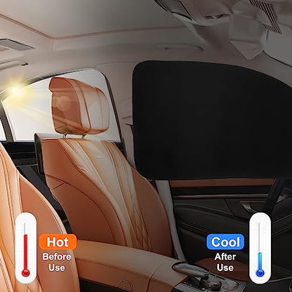 Ovege Car Window Shades Magnetic Suedette - Back Seat 2pcs Privacy Curtain UV Protection - color: Black-Suedette, size: Back Seat 2pcs