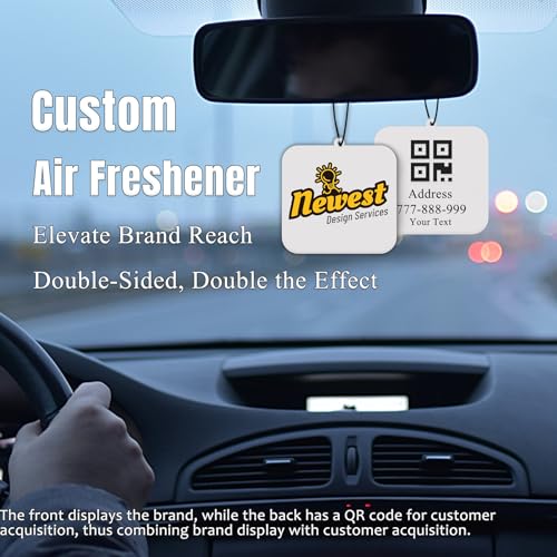 10-1000 Pcs Custom Logo Car Air Fresheners, Wholesale Personalized Car Air Fresheners, Custom Double-Sided Car Air Fresheners Suitable for Truck and Business Branding Events (Logo) - color: Logo
