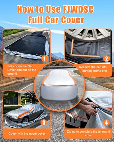 Sliver Full Enclosed Larger SUV Car Cover Universal Fit Tahoe/Traverse,Sienna,BMW X7/XM,Audi Q6/Q7,GLS/EQS,Yukon,Lexus LX/TX,GL8,Odyssey,Ford Flex,Durango,Infiniti QX60/80,EM90,Pacifica - size: 9.For Large SUV/MPV/Jeep Length 198-212 in