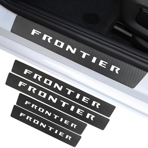Car Door Sill Protector Compatible with Nissan Frontier Accessories, for Frontier Sill Guard Decoration Door Sill Scuff Plate Sticker - color: White
