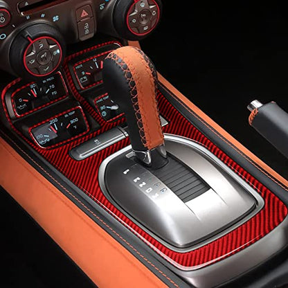 Carbon Fiber Decla Gear Shift Panel Sticker Interior Trim Accessories for Chevrolet Camaro 2010 2011 2012 2013 2014 2015 - color: Gear Shift Panel