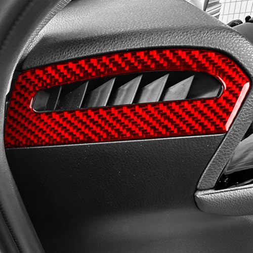 Red Carbon Fiber Compatible with Toyota Camry 2018-2024 Accessories Car Front Row Left Right A/C Vents Cover Interior Trim Sticker Decal 2PCS - color: Both Sides Air Conditioning Vent