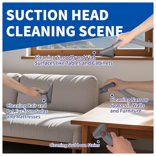 Vacuum Attachment Kit Compatible with Dyson V7 V8 V10 V11 V15 Vacuum Cleaner，Dryer Vent Hose Flexible Extension Hose Mattress Tool Stiff Brush Soft Bristle Crevice Tool Attachment for Home Cleaning - color: Home Cleaning Kit with Dryer Vent Hose