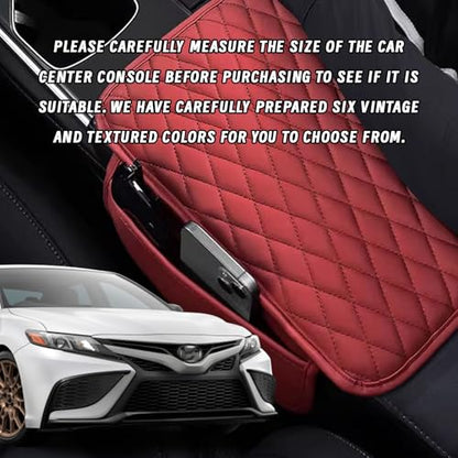 Car Center Console Cover, Upgraded Leather Arm Rest Cover for Car SUV, Car Middle Armrest Console Cover with 2 Storage Bags Scratch Resistant Waterproof Universal Car Accessories (Gray) - color: Gray