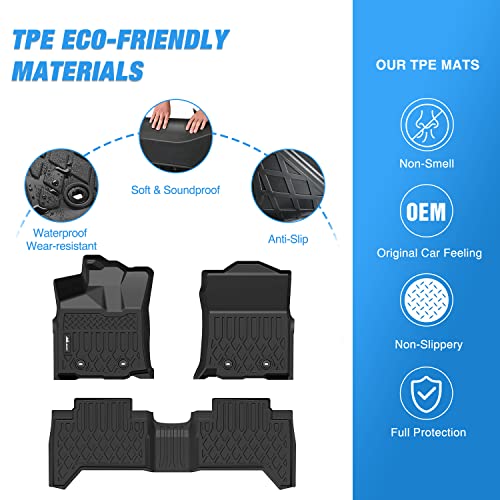 Nilight TPE Floor Mats for Toyota Tacoma Double Cab 2018 2019 2020 2021 2022 2023,All Weather Custom Fit Heavy Duty Floor Liners - size: 2018-2023 Toyota Tacoma|Double Cab