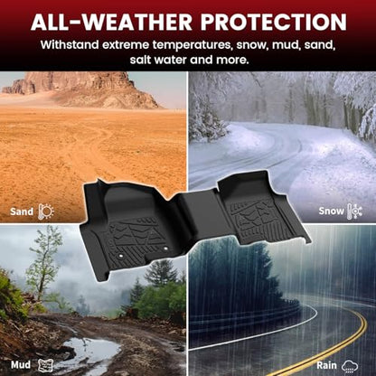 LASFIT Floor Mats 2019-2026 for Chevy Silverado/GMC Sierra 1500, 2020-2026 2500HD 3500HD, Crew Cab Only/Bench Seat (Only Fit with Rear Under-Seat Storage, But Not Fit 2nd Row Plastic Storage) - size: Bench Seat/Crew Cab/With Rear Storage 2019-2026
