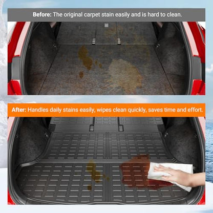 powoq Cargo Mat Compatible with 2023-2026 Lexus RX350 RX350H RX500H Trunk Mat Cargo Liner Back Seat Protector TPE Replacement for 2023-2026 Lexus Accessories (Trunk Mat+Backrest Mats) - size: Compatible with Lexus RX350/450H | 2023-2026