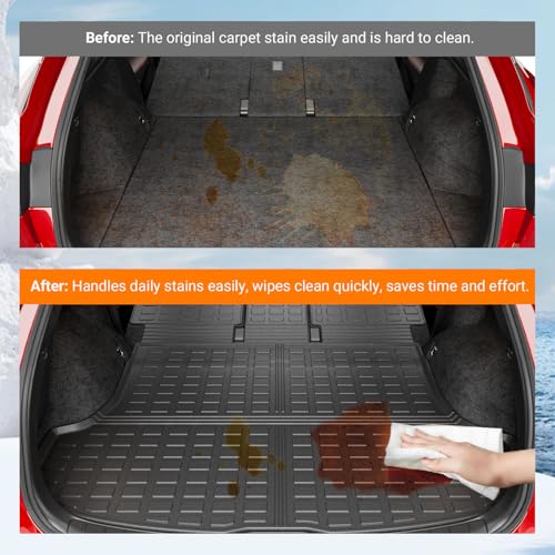 powoq Cargo Mat Compatible with 2023-2026 Lexus RX350 RX350H RX500H Trunk Mat Cargo Liner Back Seat Protector TPE Replacement for 2023-2026 Lexus Accessories (Trunk Mat+Backrest Mats) - size: Compatible with Lexus RX350/450H | 2023-2026