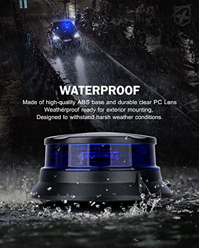 Xprite LED Rotating Beacon Light, 4.5Inch Super Bright Forklift Strobe Lights w/Magnetic Base for 12-24V Construction Truck Patrol Car Tractor Golf Carts-Blue - color: Blue