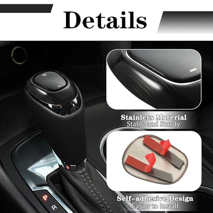 TOMALL Stainless Steel Car Gear Shift Knob Cover Compatible with Chevy Equinox 2018-2020 Malibu XL 2016-2020 Cruze 2017-2019 Shifter Panel Trim Gear Lever Cover for Car Accessories (Black Brushed) - color: Black Brushed