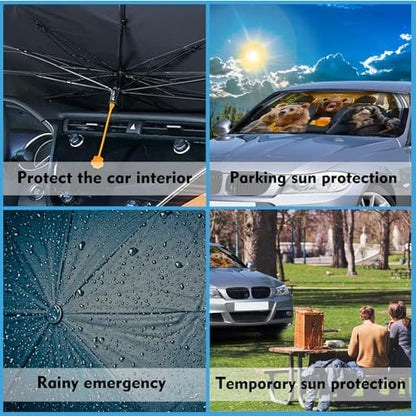 Funny Bear Car Windshield Sun Shade Umbrella Foldable Car Foldable Umbrella Sunshade for Front Window Block UV Rays Car Accessories Auto Windshield Sun Shades Cover - color: Funny Bear