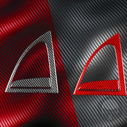 NVCNX Real Premium Carbon Fiber Car Rear Triangle Triangular Window Panel Cover Sticker Decal Exterior Trim Compatible with Hyundai Veloster 2012 2013 2014 2015 2016 2017 Accessories - color: Rear Triangle Triangular Window Panel