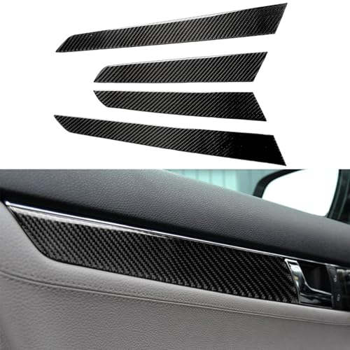NVCNX Carbon Fiber Compatible with Mercedes-Benz C-Class W204 C250 C300 C350 C63 AMG 2008 2009 2010 2011 2012 2013 2014 Sedan Accessories Door Panel Cover Interior Trim Sticker Decal 4PCs - color: Door Panel Trim