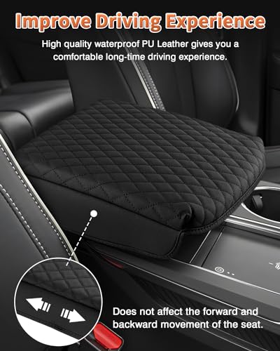Shademax Custom Fit for Center Console Cover Acura MDX 2022 2023 2024 2025 2026 Accessories Armrest Cover Center Console Pad PU Leather Armrest Seat Box Cover Protector Anti-Scratch Black - size: Size for Acura MDX 2021-2026