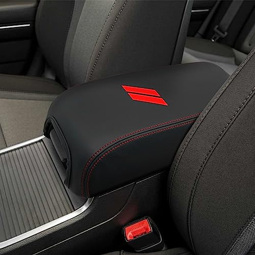 Center Console Cover for Dodge Charger Accessories 2011-2021 2022 2023 for Chrysler 300 2015-2022 Leather Armrest Cover Console Box Lid Protector Interior (Red Stitches, Leather) - color: Red Stitches