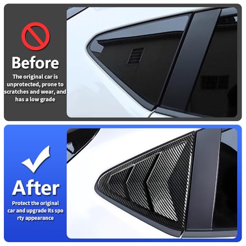 Chrome Carbon Fiber Style Car Rear Side Louvers Window Trim Panel for Subaru Crosstrek 2024 2025 2026 Impreza Auto Exterior Accessories Back Blinds Decorations Protection Cover