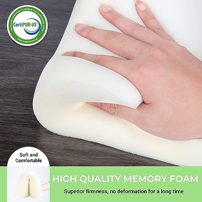 COOLBEBE Cervical Neck Pillows 2PCS, Memory Foam Neck Roll Pillows for Sleeping, Ergonomic Bolster Pillow for Bed, Sofa, Car Seat, Spine Support for Back Sleepers (2 Pack)