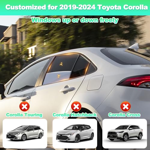 Car Window Shades for 2019-2024 Corolla Sedan (Not Fit Touring/Hatchback/Cross) - Rear Side Sun Shade for Baby, Breathable Mesh Car Privacy Covers, UV Protection & Heat Insulation (2PCS) - size: Corolla(19-24)R-2PCS