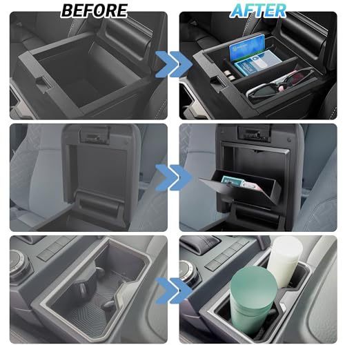 Center Console Organizer Compatible with 2025-2026 Toyota 4Runner (6th Gen) Interior Accessories, Cup Holder, Armrest Organizer Tray and Hidden Storage Box - size: Center Console Organizer 3PC