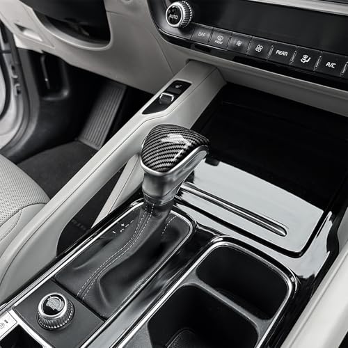 Car Knob Gear Protector, ABS Auto Shift Gear Cover, Gear Cover, Compatible with Kia Telluride 2020-2024 Accessories (Carbon Fiber Pattern) - color: Carbon Fiber Pattern