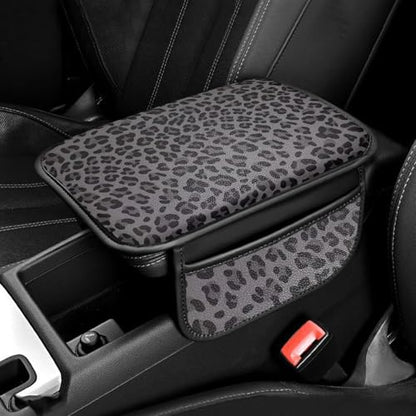 Auto Center Console Pad PU Leather Car Armrest Seat Box Cover Protector Universal Fit (Dark Gray) - color: Dark Gray