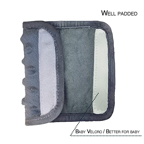 DODO NICI car seat Strap Cover for Baby, seat Belt Cover Cushion, Belt Pads fit Baby Carrier/Pushchair/Stroller, Cozy Peace Dotted Minky, Solid Grey - color: Solid Grey