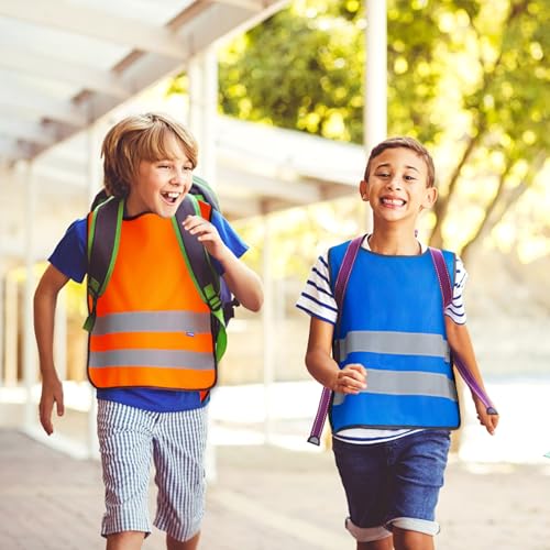 A-SAFETY kids High Vis Reflective construction Safety vest - color: White, size: 6-9Year
