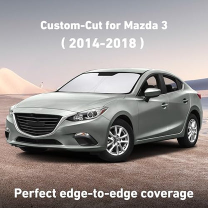 EcoNour Windshield Sunshade Compatible for Mazda 3 2014-2016 2017 2018, Sun Visor for Front Windshield & Window Sun Shade Cover, UV Heat Blocker & Protector, Car Accessories - size: For Mazda 3 (2014-2018)