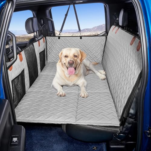 MAXFUT Dog Back Seat Extender for Truck,Dog Seat Cover Back Seat,Dogs Hammock,Hard Bottom Backseat Extender for Pet,Pet Seat Cover for F150/RAM1500/Silverado - color: Gray, size: For truck