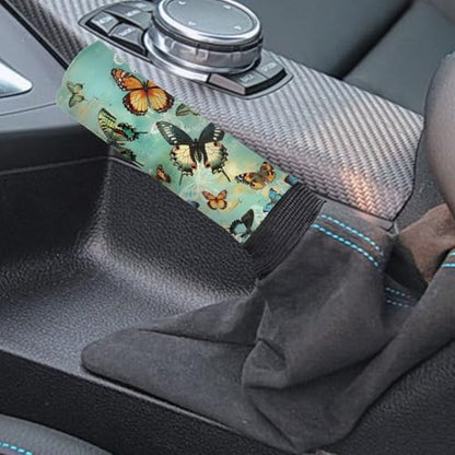 Jeiento Butterfly Cat Car Shift Knob Cover Handbreak Covers Anti Slip Dust Poor Gear Shifter Stick Protector Soft and Breathable Universal Fit SUV Trunk Vehicles - color: Butterfly