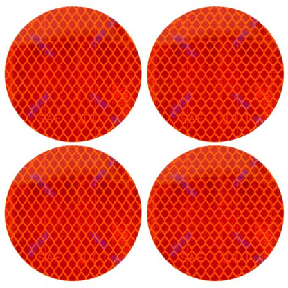 All Star Truck Parts 3" Inch Round DOT-SAE Amber/Red High Visibility Reflective Stick-On Prism Reflector Strong Weatherproof Trailer Camper RV Flatbed Fender Property Boat Marine (Amber, Qty 4) - color: Amber, size: Qty 4