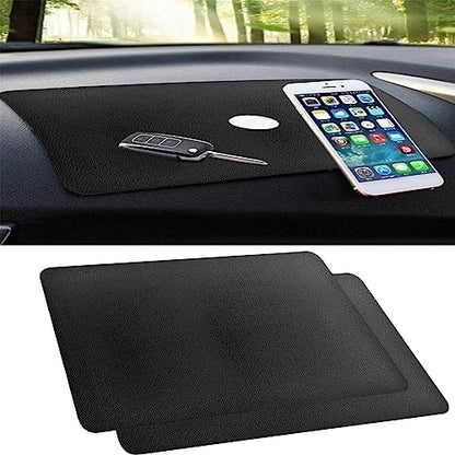 2pack Sticky Upgraded Anti-Slip mat - Non-Slip Rubber, 10.6 X 5.9 Inches - Universal Car Dashboard Sticky Mat for Phone, Sunglasses, Keys - Black/Leather Pattern - 27 * 15cm - color: HF201