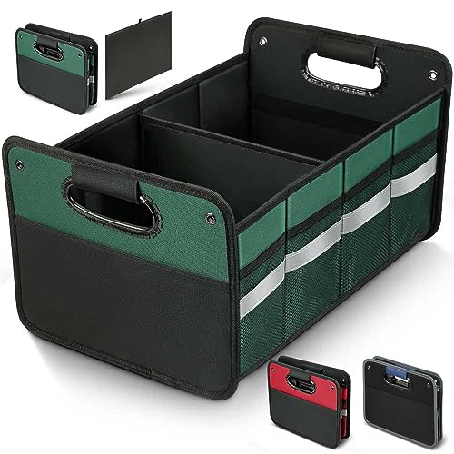 WINHUNT Car Trunk Organizer, Car Storage Organizer, Collapsible Multi Compartment for Car, Suv, Sedan, Truck, 100L, Extra Larger (Green, 50L) - color: Green, size: 50L