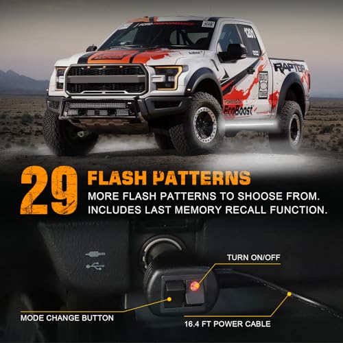 XRIDONSEN 2PCS 60 inch White Running Board Lights Strip 720 LED Emergency Strobe Lights Flashing Warning Hazard Safety Waterproof Side Lights for Trucks Construction Vehicles Pickup SUV Jeep - color: White