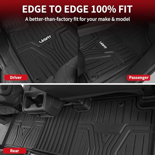 LASFIT Floor Mats & Trunk Mat for Honda Odyssey 2026 2025 2024 2023 2022 2021 2020 2019 2018 Mini Passenger Van, All Weather TPE Car Floor Liners-1st & 2nd & 3rd Row & Cargo Mat Full Set - style: 4）For Honda Odyssey | 2018-2026 | Combo Set