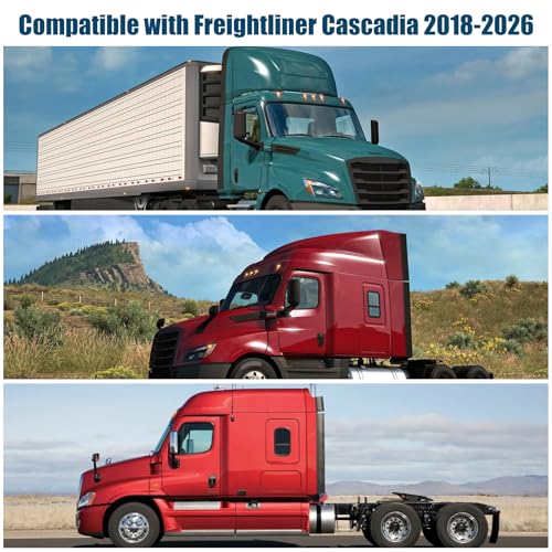 Side Window Sun Shade for Freightliner Cascadia 2018-2026, Custom Fit 210T Reflective Sunshade for Semi Truck, 6-Layer Heat Insulation Privacy Protector, Block 99% UV Rays, 2PCS - size: Freightliner Cascadia 2018-2026