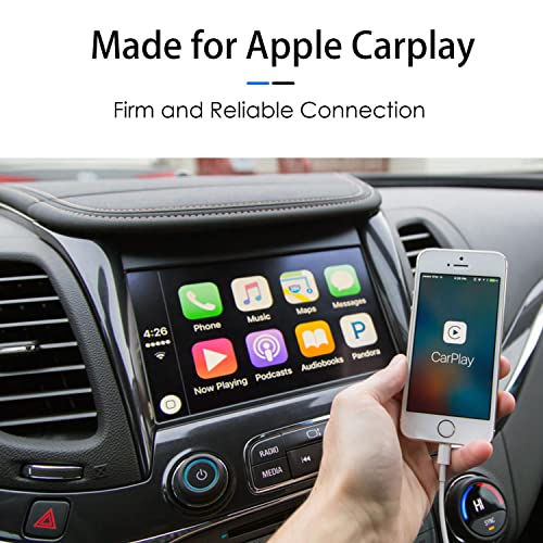 Car Apple Carplay Cable, USB A to Lightning Cable for iPhone 14, 14 pro max,13,Plus,SE 2nd/12/11/Xs/XR, iPad 4/5/ 6/7/ 8, Mini 2/3/4/5, Air 2/3 Charger Cord, Car Charging Cable - size: 3.3ft