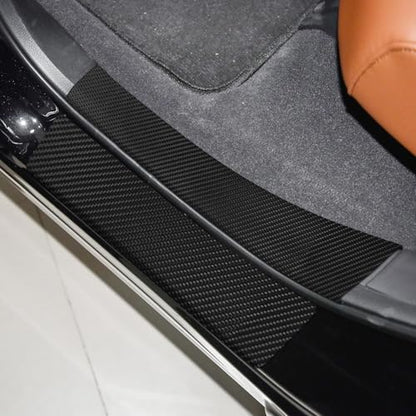 Bilisin 9PCS Car Door Sill Protector Compatible with Honda CRV 5th Gen 2017-2022,Carbon Fiber Leather Auto Trunk Door Sill Entry Guard Scratch Protector Accessories - size: for CRV 5th Gen 2017-2022