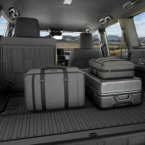 AOMSAZTO Cargo Mat and Backrest Mat Compatible with Toyota Land Cruiser 2024-2025: TPE All Weather Protection Car Cargo Liner - 1st & 2nd Row - Rubber Trunk Mat (Only for 5 Seat) - style: 2024-2025 | For Toyota Land Cruiser | Cargo Mat Set