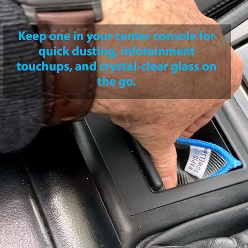 Rapid Dry Towels Micro RDTs Ultra-Soft Microfiber Towels | 6 Pack | 3.9 x 3.9 in | Channel Weave Lint-Free Cleaning Cloths | Scratch-Free Cloth for Glasses, Car Interior, Camera Lens & Electronics