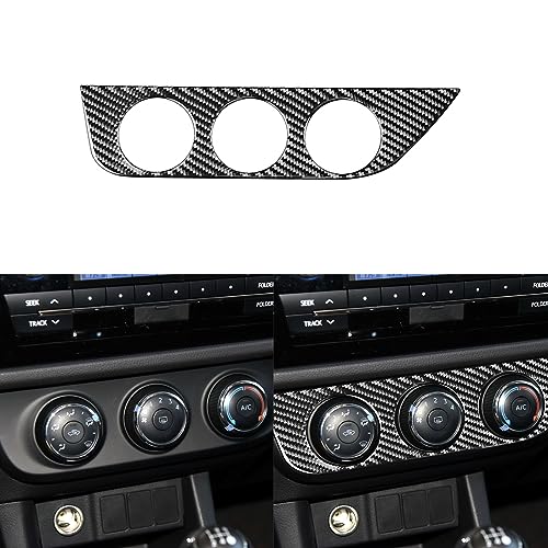 Real Premium Carbon Fiber Car Central A/C Control Panel Switch Button Cover Decorative Trim Compatible with Toyota Corolla 2014 2015 2016 2017 2018 Auto Interior Accessories Black 1pc(Type A) - color: AC Control Panel A