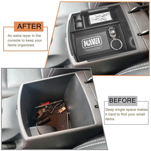 HGWEI Center Console Organizer Compatible with Hyundai Kona 2018 2019 2020 2021 2022 2023 Interior Accessories, ABS Armrest Storage Box Glove Container Insert Tray (Not for Kona EV)