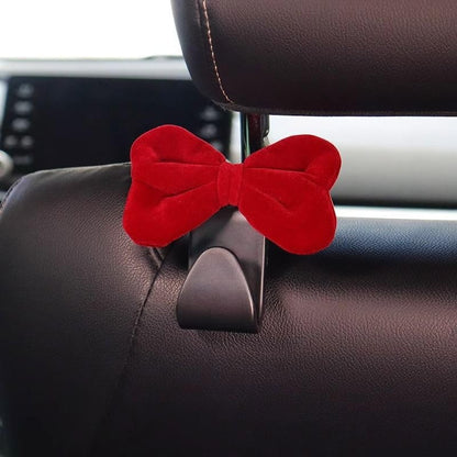 2-Pack Car Purse Hooks for Hanging Purses and Bags, Cute Bow car seat headrest Hooks for Hanging car Purse Hooks. (Velvety red) - color: velvety red