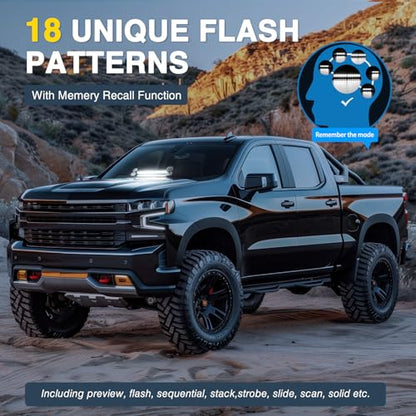 Nilight 12LED Traffic Advisor Strobe Light Bar White Emergency Warning Hazard Safety Dash Front/Rear Windshield Flashing Lights for Cars Trucks Police Firefighter Plow Construction Vehicles - color: White