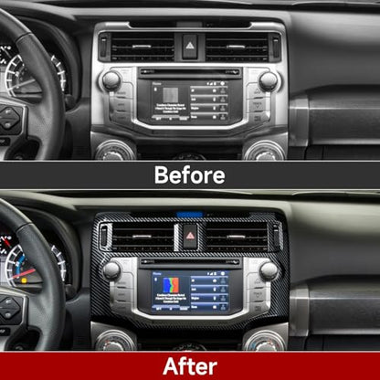 Car Central Control Navigation Panel B ABS Sticker Carbon Fiber Decal Cover Interior Trim Accessories for Toyota 4Runner SUV 2010-2025 Black - color: Central Control Navigation Panel B