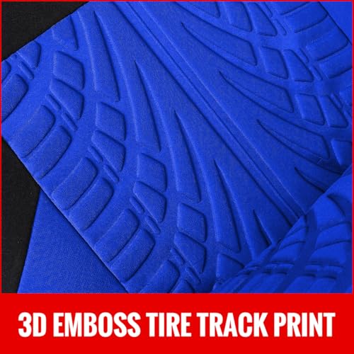 AUTOYOUTH Blue Seat Covers Front Seats Only, 3D Tyre Embossed Breathable Bucket Covers, Airbag Compatible, Quick Setup Universal Fit for Sedan, SUV, Truck, Van - color: Blue & Black, size: Front Seats Only (4 pieces)