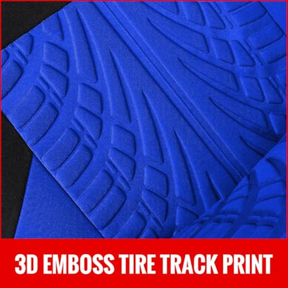 AUTOYOUTH Blue Seat Covers Front Seats Only, 3D Tyre Embossed Breathable Bucket Covers, Airbag Compatible, Quick Setup Universal Fit for Sedan, SUV, Truck, Van - color: Blue & Black, size: Front Seats Only (4 pieces)