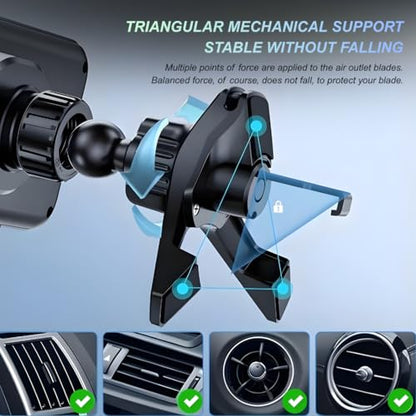 Smart 2-in-1 Auto-Rotating Phone Holder and Wireless Car Charger, Foldable Car Phone Mount for iPhone and Samsung, Cell Phone Automobile Charger with Car Vent Mount