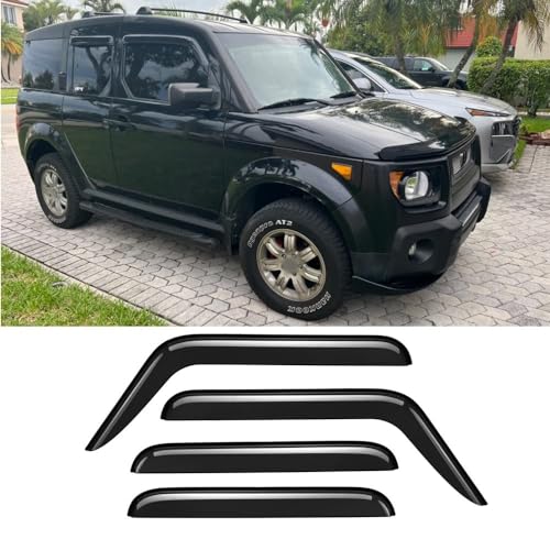 94725 Sunproof Waterproof Side Window Wind Deflector, 4pcs Protective Replacements Rain Guards Set, Window Visor fit for 2003-2011 Honda Element - size: 2003 - 2011 Honda Element